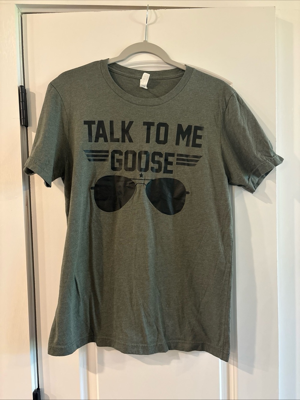 Bella and Canvas Talk to me goose gray medium Crewneck Tee